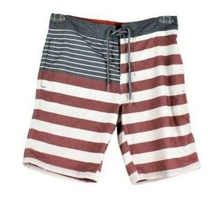 Swim Trunks Striped Drawstring Waist Goodfellow & Co Red & Blue Men's Size 28